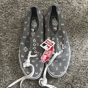 Vans Gray Red Sox Pattern Sneakers